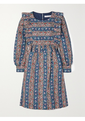 SEE BY CHLOÉ - Deva Printed Linen Midi Dress - Blue - FR 34,FR 36,FR 38,FR 40,FR 42,FR 44