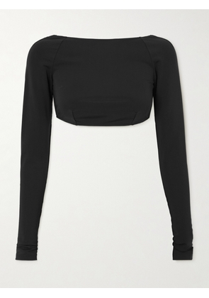 PUCCI - Open-back Cropped Silk-trimmed Stretch-crepe Top - Black - IT38,IT40,IT42,IT44,IT46,IT48