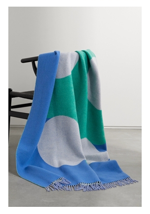 RAAWII - + Olimpia Zagnoli Teenagers From Mars Fringed Wool And Cashmere-blend Blanket - Blue - One size