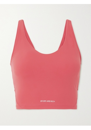Sporty & Rich - Cropped Printed Stretch Tank - Pink - x small,small,medium,large,x large