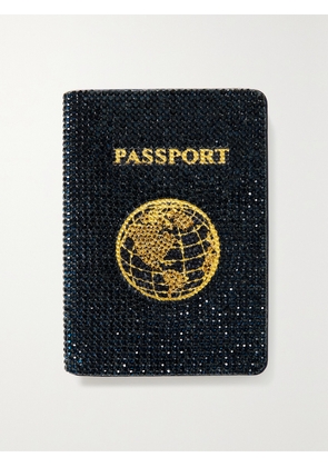 Judith Leiber Couture - Crystal-embellished Leather Passport Holder - Blue - One size