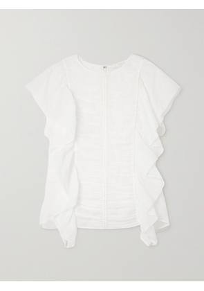 Chloé - Ruffled Ramie Top - White - FR 34,FR 36,FR 38,FR 40,FR 42,FR 44,FR 46