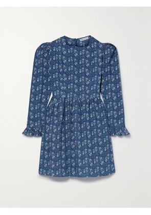 BATSHEVA - + Laura Ashley Floral-print Cotton-poplin Mini Dress - Blue - US0,US2,US4,US6,US8,US10,US12,US16,US18
