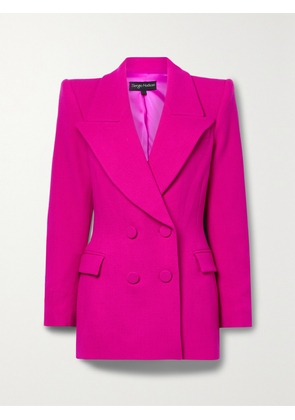 SERGIO HUDSON - Double-breasted Wool Blazer - Pink - US0,US2,US4,US6,US8,US10,US12,US14,US16