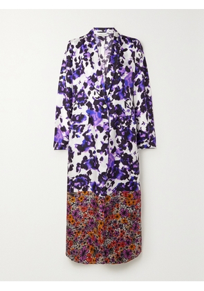 Dries Van Noten - Paneled Floral-print Silk-twill Coat - Purple - FR 34,FR 36,FR 38,FR 40,FR 42,FR 44