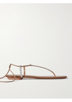 Aquazzura - Midnight Embellished Glossed-leather Sandals - Neutrals - IT35,IT36,IT36.5,IT37,IT37.5,IT38,IT38.5,IT39,IT39.5,IT40,IT40.5,IT41,IT41.5,IT42