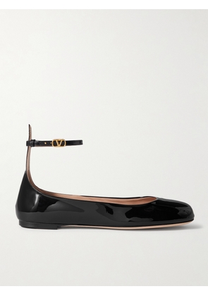 Valentino Garavani - Tan-go Patent-leather Ballet Flats - Black - IT35,IT36,IT36.5,IT37,IT37.5,IT38,IT38.5,IT39,IT39.5,IT40,IT40.5,IT41,IT41.5,IT42