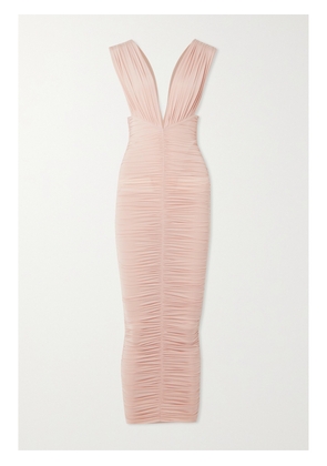 Alex Perry - Chance Ruched Stretch-jersey Midi Dress - Pink - UK 4,UK 6,UK 8,UK 10,UK 12,UK 14,UK 16,UK 18,UK 20