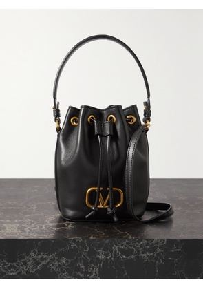 Valentino Garavani - Vlogo Mini Embellished Leather Bucket Bag - Black - One size