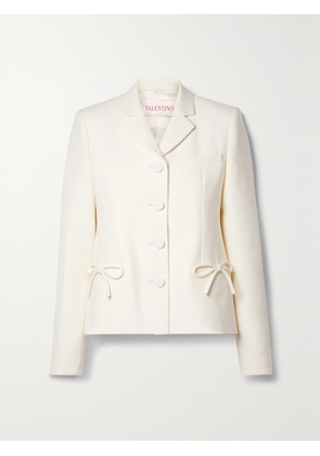 Valentino Garavani - Bow-detailed Wool And Silk-blend Crepe Jacket - White - IT36,IT38,IT40,IT42,IT44,IT46