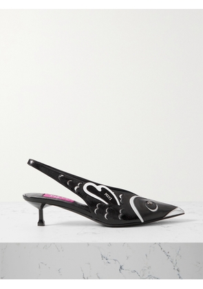 PUCCI - Studded Leather Slingback Pumps - Black - IT36,IT37,IT38,IT39,IT40,IT41