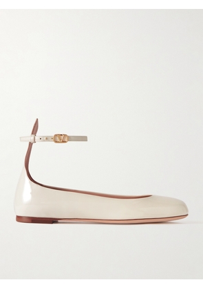 Valentino Garavani - Tan-go Patent-leather Ballet Flats - Ivory - IT36,IT36.5,IT37,IT37.5,IT38,IT38.5,IT39,IT39.5,IT40,IT40.5,IT41,IT42