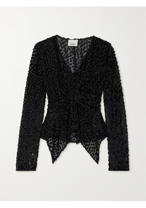 Isabel Marant - Ulietta Metallic Devoré-velvet Blouse - Black - FR 34,FR 36,FR 38,FR 40,FR 42,FR 44
