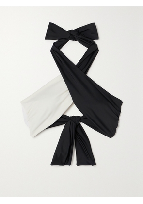 Johanna Ortiz - + Net Sustain Chilled Vibe Two-tone Halterneck Bikini Top - Black - x small,small,medium,large,x large