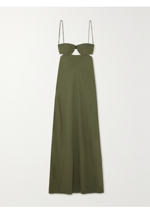 ST. AGNI - + Net Sustain Resort Cutout Twill Maxi Dress - Green - x small,small,medium,large,x large