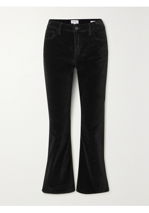 FRAME - Le Crop Mini Boot Velvet Bootcut Pants - Black - 23,24,25,26,27,28,29,30,31,32