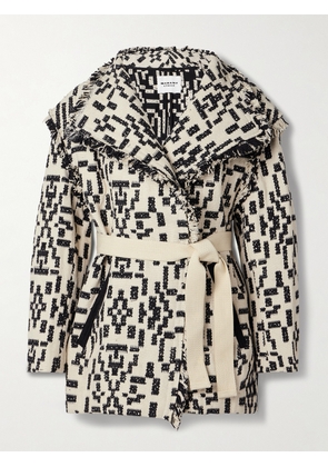 Marant Étoile - Faith Convertible Belted Frayed Jacquard Jacket - Black - FR 34,FR 36,FR 38,FR 40,FR 42