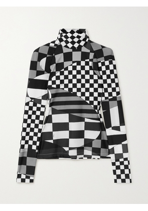 PUCCI - Printed Stretch-jersey Turtleneck Top - Black - x small,small,medium,large