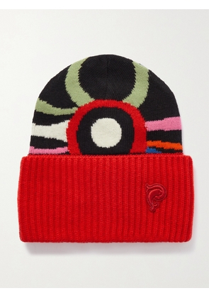 PUCCI - Wool-jacquard Beanie - Red - One size