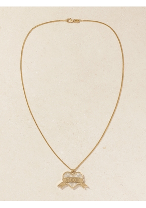 ESTABLISHED - Mom Tattoo Small 18-karat Gold Diamond Necklace - One size