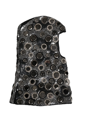 Dolce & Gabbana Black Wool Crystal Embellished Balaclava Hat