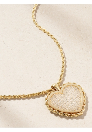 ESTABLISHED - Pave Heart 18-karat Gold Diamond Necklace - One size