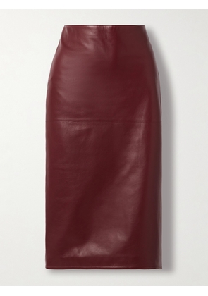 Veronica de Piante - Nova Leather Midi Skirt - Red - IT38,IT40,IT42