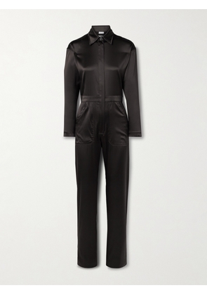 RIVET UTILITY - Powerhouse Silk-blend Satin Jumpsuit - Brown - x small,small,medium,large,x large
