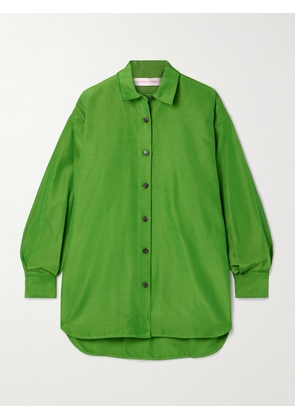 Carolina Herrera - Cotton-blend Faille Shirt - Green - US0,US2,US4,US6,US8,US10