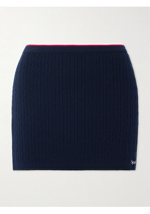 Sporty & Rich - Striped Cable-knit Mini Skirt - Blue - x small,small,medium,large,x large
