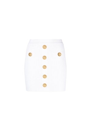 Balmain White Polyester Mini Skirt - 38