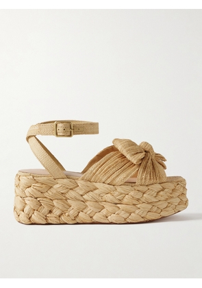 Loeffler Randall - Gaby Raffia Platform Sandals - Neutrals - US5,US5.5,US6,US6.5,US7,US7.5,US8,US8.5,US9,US9.5,US10,US10.5,US11