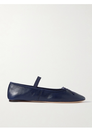 Loeffler Randall - Leonie Bow-embellished Leather Flats - Blue - US5,US5.5,US6,US6.5,US7,US7.5,US8,US8.5,US9,US9.5,US10,US10.5,US11,US11.5,US12