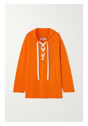 CLEMENTS RIBEIRO - Dakota Baja Lace-up Cashmere Hoodie - Orange - x small,small,medium,large