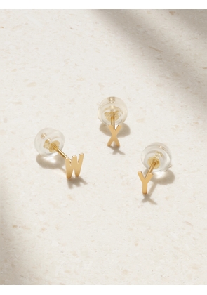 STONE AND STRAND - Initial Gold Single Earring - A,B,C,D,E,F,G,H,I,J,K,L,M,N,O,P,Q,R,S,T,U,V,W,X,Y,Z