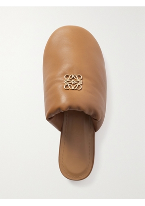 LOEWE - Anagram Logo-embellished Padded Leather Slippers - Brown - IT35,IT36,IT37,IT38,IT39,IT40,IT41