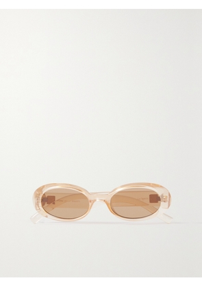 LE SPECS - Work It! Oval-frame Acetate Sunglasses - Orange - One size