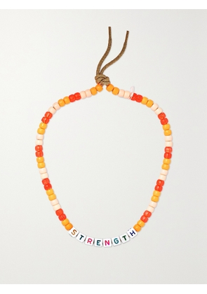 Lauren Rubinski - Strength Beaded Cord Necklace - Orange - One size