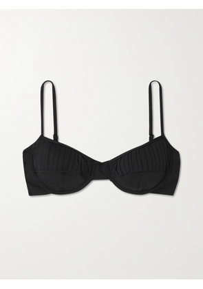 FISCH - + Net Sustain Italia Pleated Recycled Underwired Bikini Top - Black - x small,small,medium,large,x large