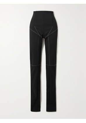 MAXIMILIAN - Paneled Stretch-scuba Skinny Pants - Black - UK 6,UK 8,UK 10,UK 12