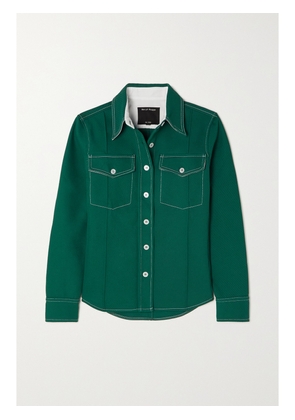 MERYLL ROGGE - Paneled Cotton-blend Drill Shirt - Green - FR 34,FR 36,FR 38,FR 40,FR 42,FR 44