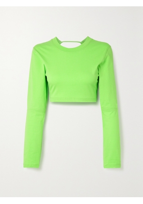 Jacquemus - Piccola Cropped Cutout Cotton-jersey Top - Green - xx small,x small,small,medium,large,x large
