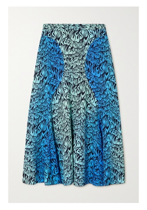 Stella McCartney - Printed Crepe De Chine Midi Skirt - Blue - IT34,IT36,IT38,IT40,IT42,IT44,IT46,IT48,IT50