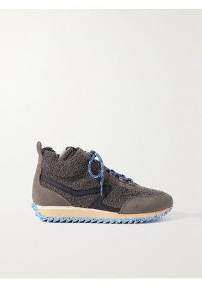 RAG & BONE - Retro Hiker Faux Suede-trimmed Recycled Fleece And Rubber High-top Sneakers - Gray - IT35,IT36,IT36.5,IT37,IT37.5,IT38,IT38.5,IT39,IT39.5,IT40,IT41