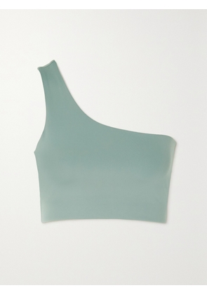 GIRLFRIEND COLLECTIVE - + Net Sustain One-shoulder Stretch Recycled Sports Bra - Green - XXS,XS,S,M,L,XL,XXL,XXXL