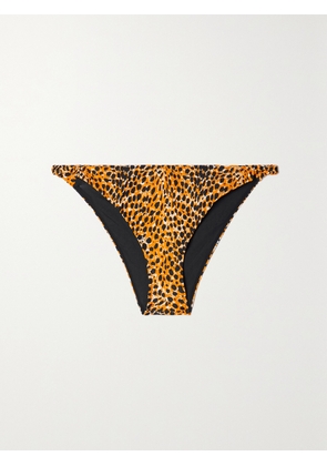 GANNI - Cheetah-print Recycled Bikini Briefs - Yellow - DK32,DK34,DK36,DK38,DK40,DK42,DK44