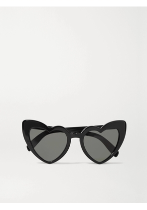 SAINT LAURENT EYEWEAR - Loulou Heart-shaped Acetate Sunglasses - Black - One size