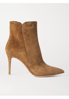 Gianvito Rossi - Levy 85 Suede Ankle Boots - Brown - IT35,IT35.5,IT36,IT36.5,IT37,IT37.5,IT38,IT38.5,IT39,IT39.5,IT40,IT40.5,IT41,IT41.5,IT42