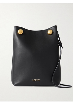 LOEWE - Pebble Embellished Leather Shoulder Bag - Black - One size