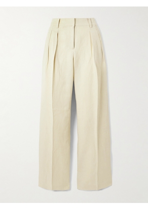 The Frankie Shop - Daytona Pleated Lyocell And Linen-blend Wide-leg Pants - Neutrals - XS,S,M,L,XL